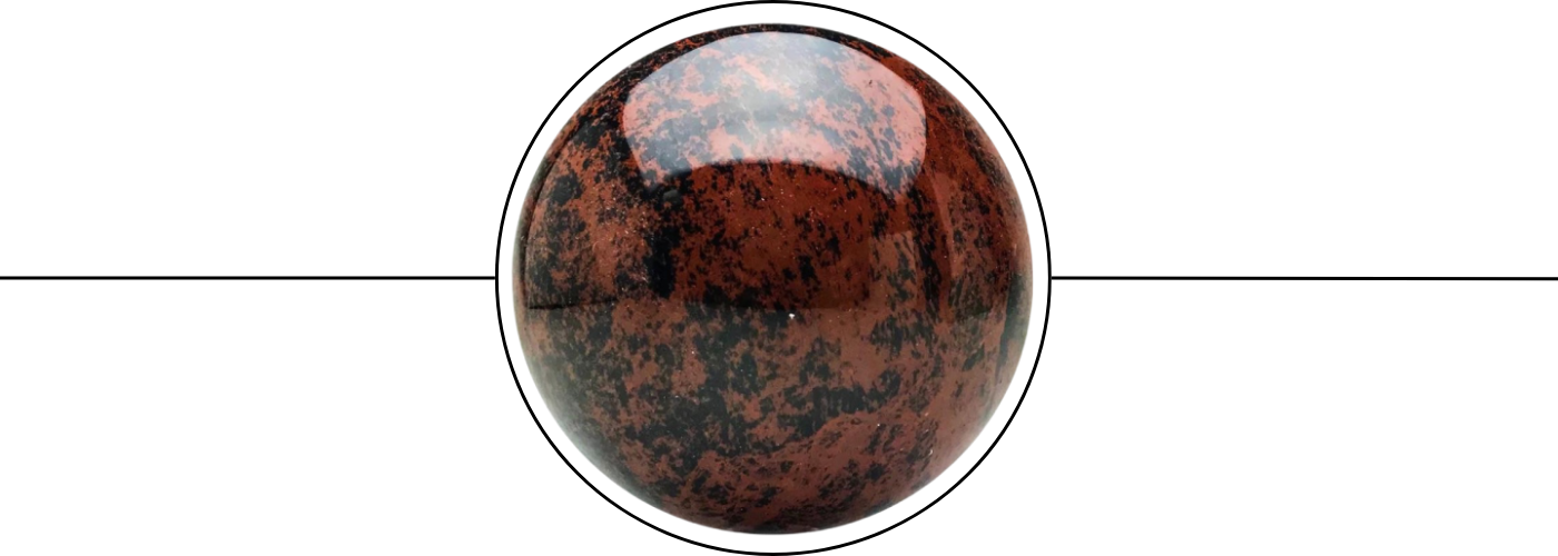 Mahogany obsidian ring, bracelet and crystal jewelry set for protection, grounding, and transformation