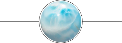 Larimar bracelet with ocean-blue beads on white background