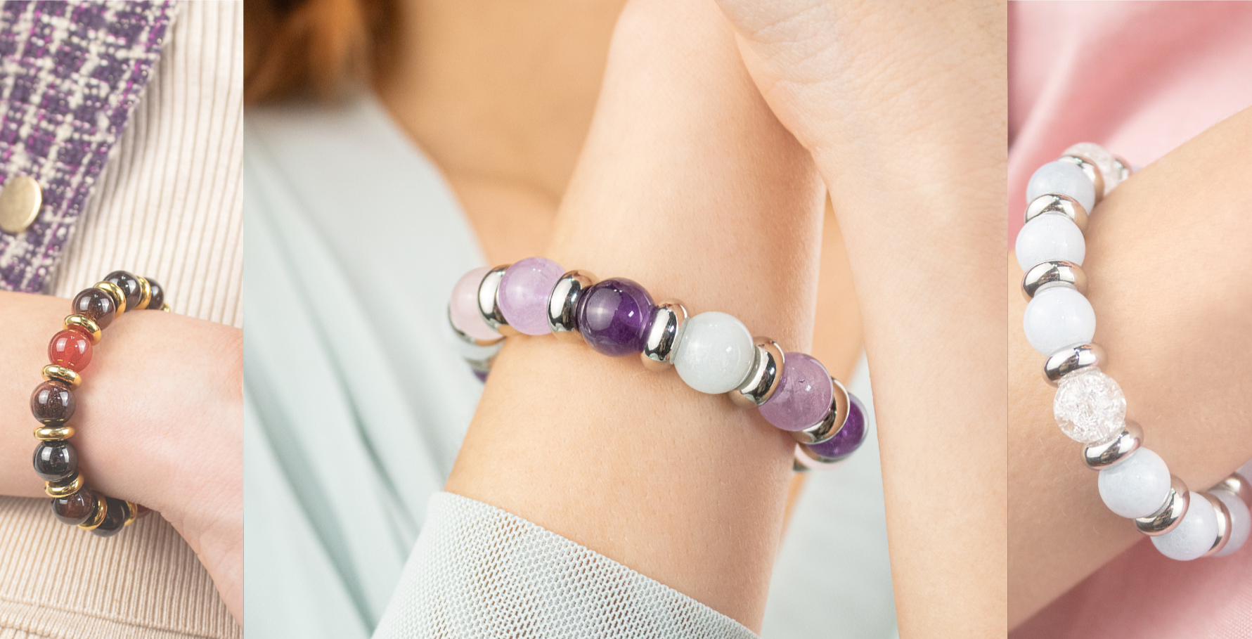 Handcrafted women’s bracelets from ålfabeads, featuring natural gemstones and elegant designs, blending energy with timeless craftsmanship.