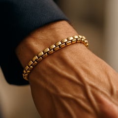 Men’s Gold Round Box Chain Bracelet
