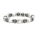 Men's Academic & Artistic Enhancement Bracelet: Hematite, Howlite & Silver