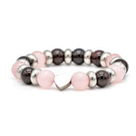 Women's Love & Growth Charm Bracelet: Rose Quartz & Almandine Garnet and Silver
