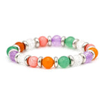 Women's Leadership Bracelet: Clear Quartz, Red Aventurine, Green Aventurine, Amethyst, Chalcedony and Silver