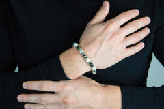 Men's Academic & Artistic Enhancement Bracelet: Hematite, Howlite & Silver Steel