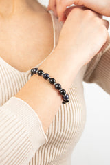 Women's Leadership and Creativity Bracelet with Onyx, Aventurine Sandstone Blue and Silver Steel