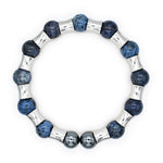 Men's Focus and Protection Bracelet: Dumortierite, Hematite and Silver Steel