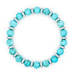 Men's Wristband for the Ambitious with Turquoise and Silver