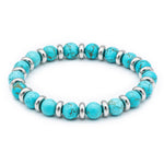 Men's Wristband for the Ambitious with Turquoise and Silver