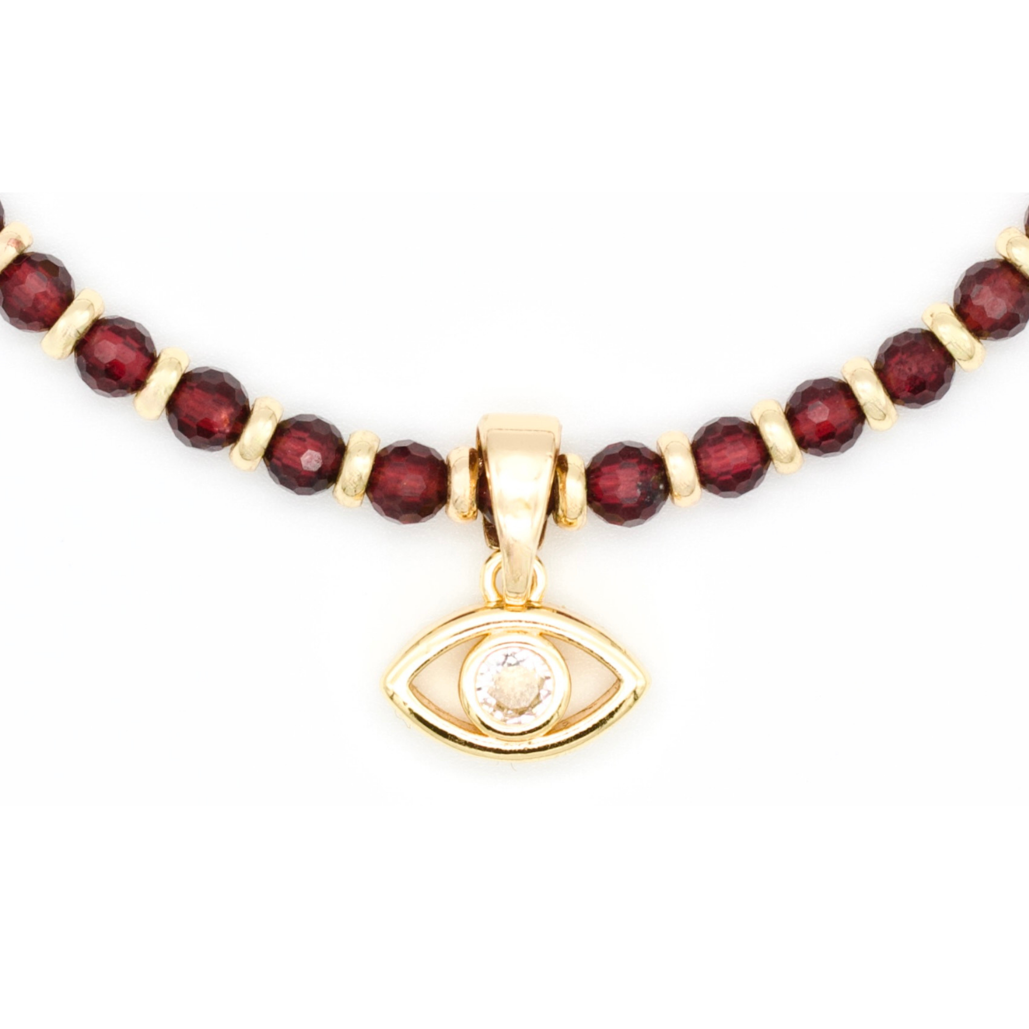 magnetic clasp garnet necklace for leadership and protection