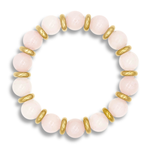 Women's Rose Quartz Bracelet for Love, Self-Worth & Emotional Grace in Gold