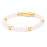 Women's Love Energy Rose Quartz Bracelet in Gold