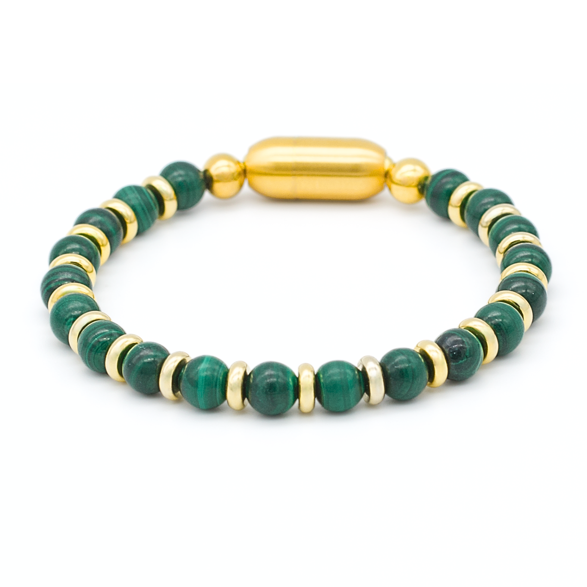 Women’s Empowerment Malachite Bracelet for Success & Creativity in Gold
