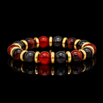 Women's Success & Balance Bracelet: Red Tiger Eye, Almandine Garnet, Carnelian and Gold