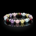 Women's Creative Expression Bracelet: Chalcedony, Watermelon Tourmaline, Aquamarine and Silver
