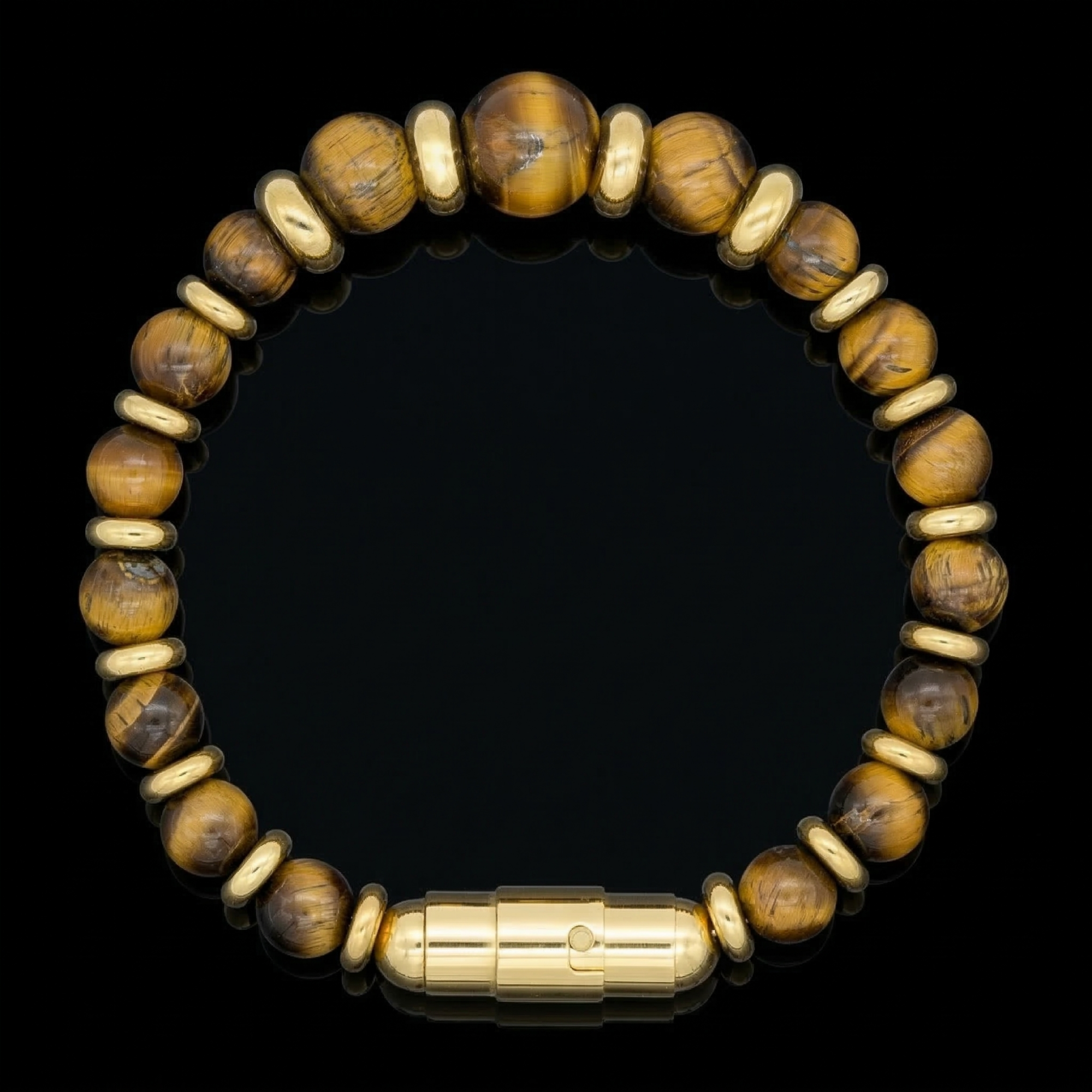 Tiger eye bracelet for confidence and focus – laid flat