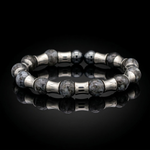 Personal Growth, Protection & Success Bracelet: Larvikite, Hematite & Silver