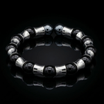Strength and Resilience Bracelet: Onyx, Hematite and Silver Steel