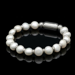 Men’s Pearl Bracelet with Silver Accents – Balance, Clarity & Emotional Confidence