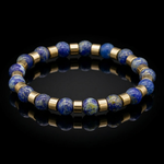 Lapis Lazuli Bracelet for Men – Lucky Blue Gemstone Jewelry in Gold