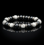 Men's Academic & Artistic Enhancement Bracelet: Hematite, Howlite & Silver