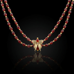Women's Creativity & Transformation Necklace with Butterfly CZ Charm, Red Pyrope Garnet, Carnelian & Gold