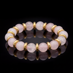Women's Rose Quartz Bracelet for Love, Self-Worth & Emotional Grace in Gold