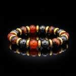 Women's Success & Balance Bracelet: Red Tiger Eye, Almandine Garnet, Carnelian and Gold