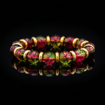 Women's Emotional Healing for Love & Creativity Bracelet: Watermelon Tourmaline and Gold