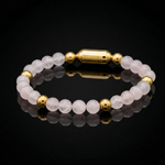 Women's Love Energy Rose Quartz Bracelet in Gold
