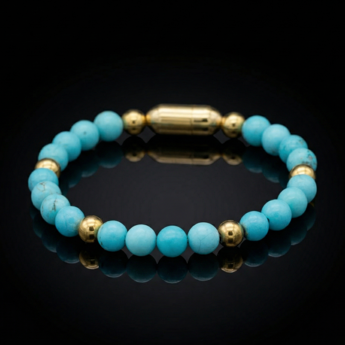 Women's Confidence & Protection Bracelet – Turquoise and Gold