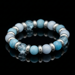 Women's Topaz, Aquamarine, Larimar Bracelet for Soft Confidence & Emotional Flow in Silver