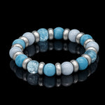 Women's Topaz, Aquamarine, Larimar Bracelet for Soft Confidence & Emotional Flow in Silver