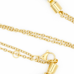 Smoky quartz and citrine men's necklace with gold chain and clasp details
