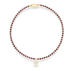 red garnet necklace for women with evil eye CZ charm