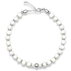 Irregular pearl choker with stainless steel detailing