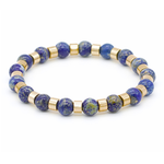Lapis Lazuli Bracelet for Men – Lucky Blue Gemstone Jewelry in Gold