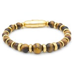 Men’s Bracelet for Confidence & Leadership with Yellow Tiger Eye and Gold