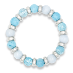 Elegant aquamarine and topaz bracelet with gold clasp close-up