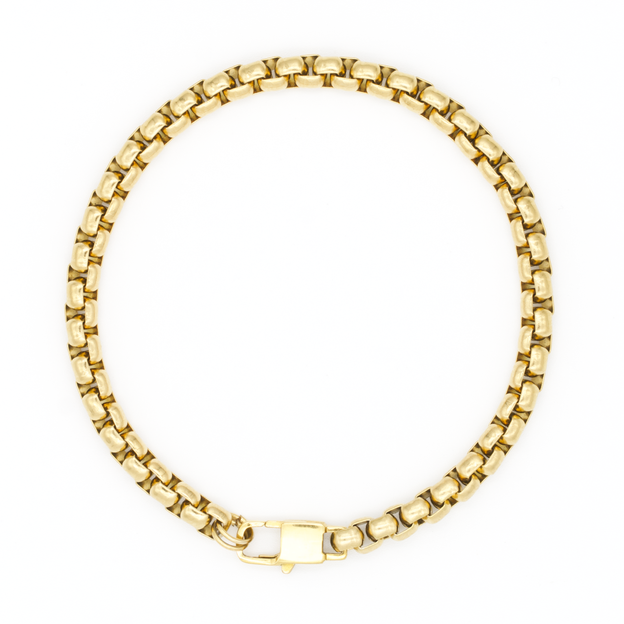 Round Box Chain bracelet for men with secure clasp