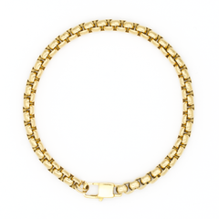 Round Box Chain bracelet for men with secure clasp