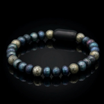 Men’s Black Pearl & Pyrite Bracelet – Confidence, Leadership & Balance