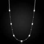 Men's Ambition and Confidence Necklace with Onyx Matte, Clear Quartz Matte, Hematite and Silver