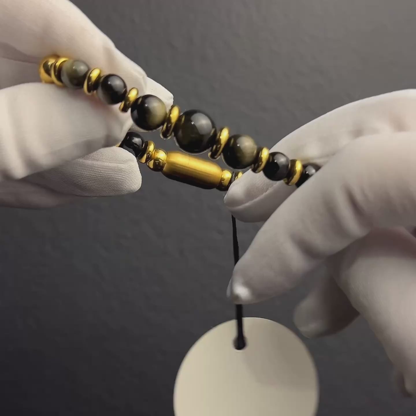 Men's Strength and Clarity Bracelet: Golden Obsidian, Black Obsidian with Gold