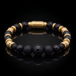 Men's Intuition and Protection Bracelet: Black Tourmaline, Onyx Matte with Gold