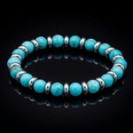 Men's Wristband for the Ambitious with Turquoise and Silver